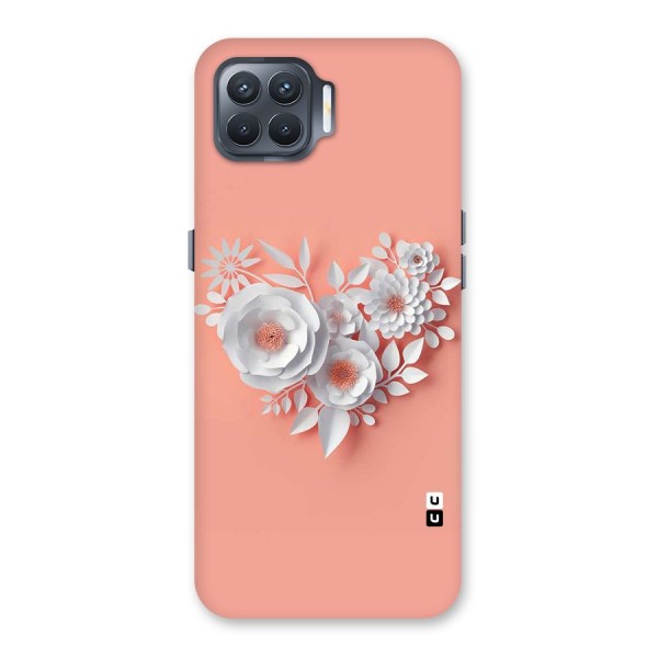 White Paper Flower Back Case for Oppo F17 Pro