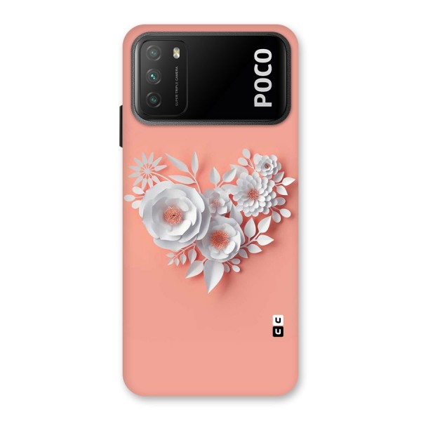 White Paper Flower Back Case for Poco M3