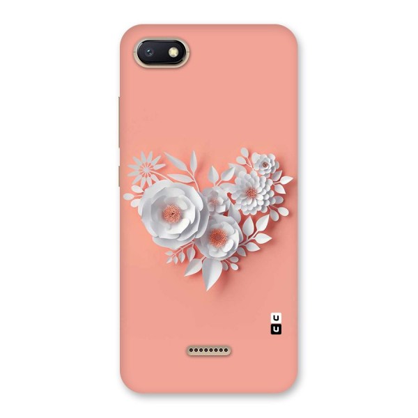 White Paper Flower Back Case for Redmi 6A