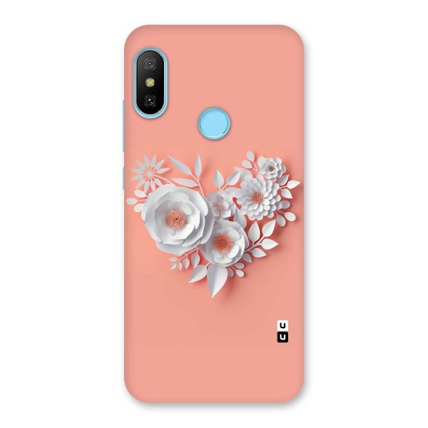 White Paper Flower Back Case for Redmi 6 Pro