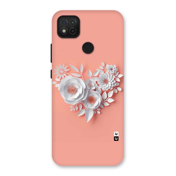 White Paper Flower Back Case for Redmi 9C