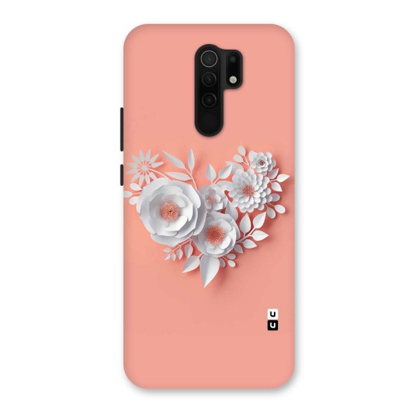 White Paper Flower Back Case for Redmi 9 Prime