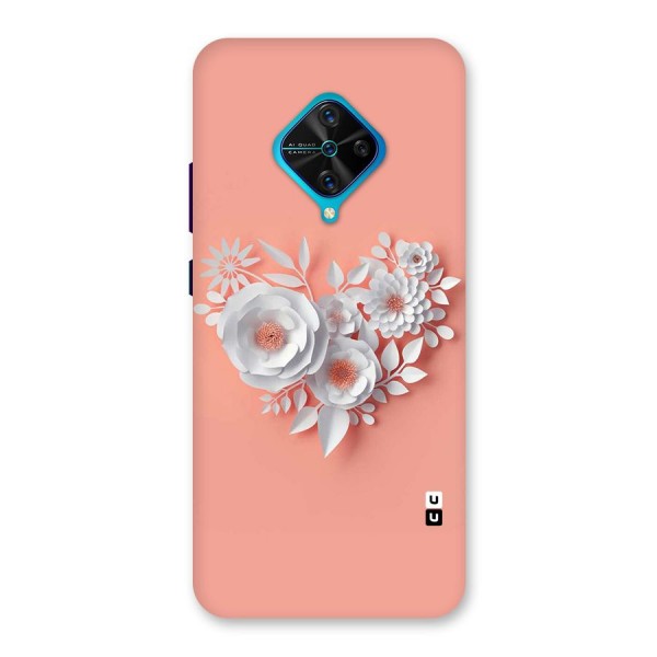 White Paper Flower Back Case for Vivo S1 Pro