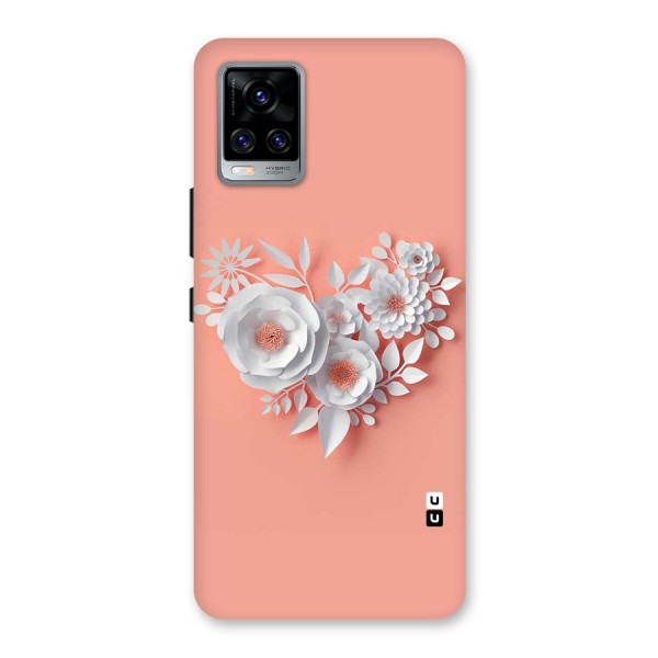 White Paper Flower Back Case for Vivo V20 Pro