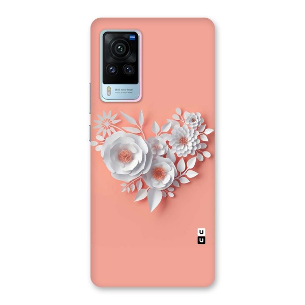 White Paper Flower Back Case for Vivo X60 Pro