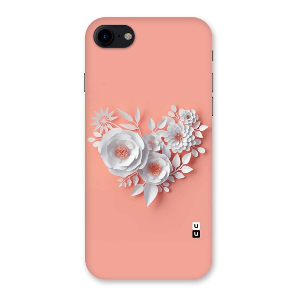 White Paper Flower Back Case for iPhone SE 2020