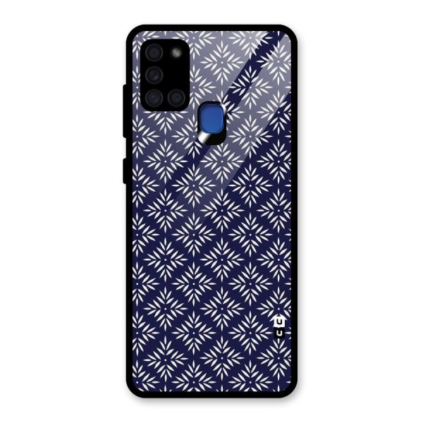 White Petals Pattern Glass Back Case for Galaxy A21s