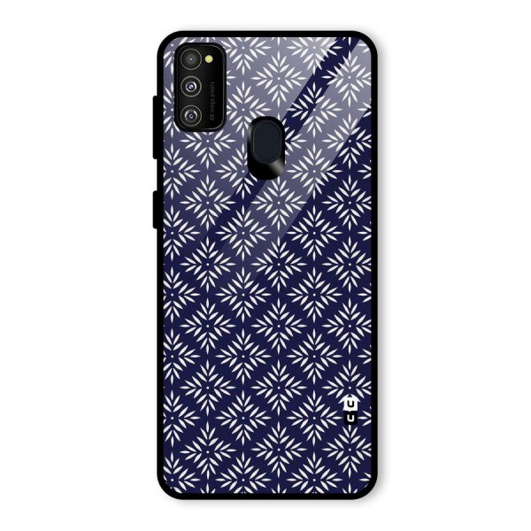 White Petals Pattern Glass Back Case for Galaxy M30s