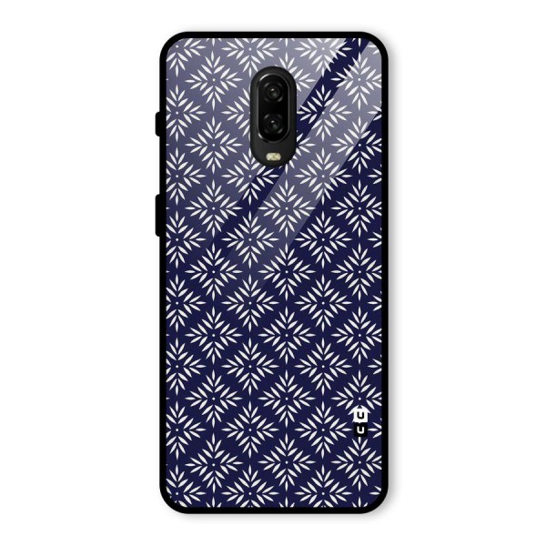 White Petals Pattern Glass Back Case for OnePlus 6T