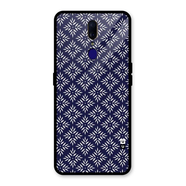 White Petals Pattern Glass Back Case for Oppo F11