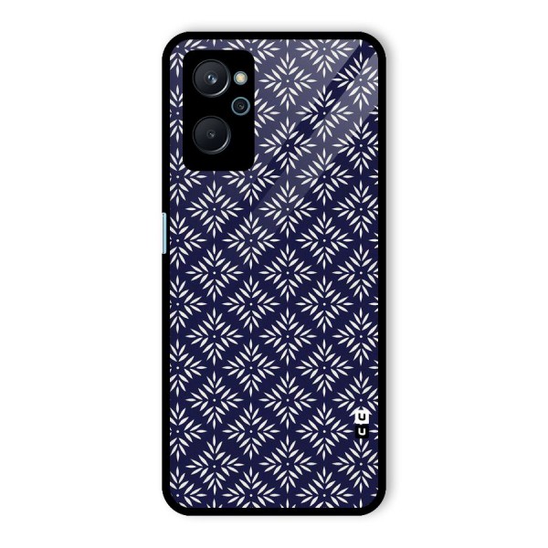 White Petals Pattern Glass Back Case for Realme 9i