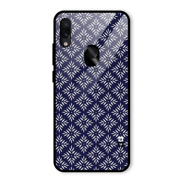 White Petals Pattern Glass Back Case for Redmi Note 7S