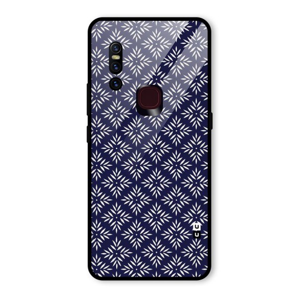 White Petals Pattern Glass Back Case for Vivo V15