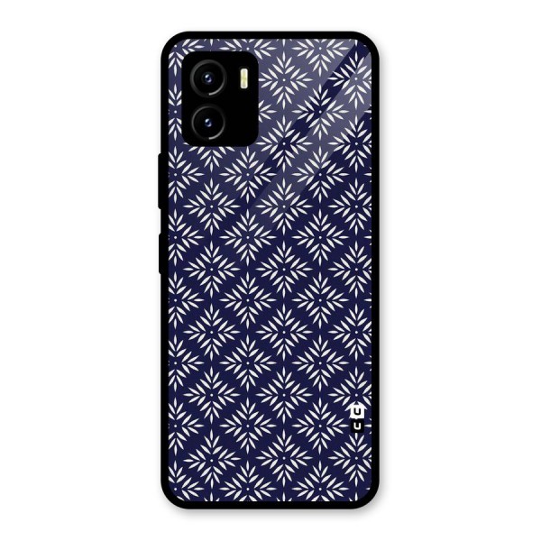 White Petals Pattern Glass Back Case for Vivo Y15s