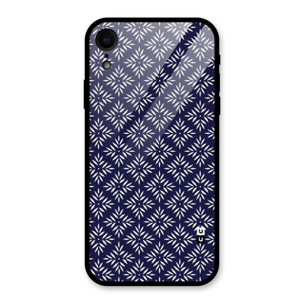 White Petals Pattern Glass Back Case for XR