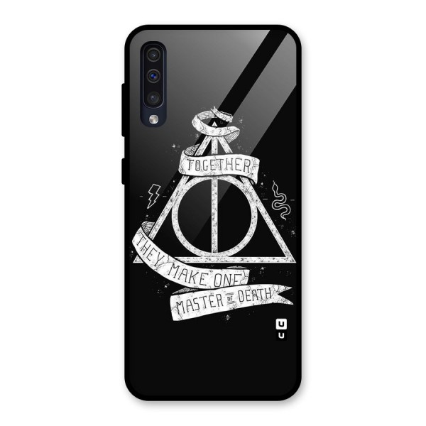 White Ribbon Glass Back Case for Galaxy A50s