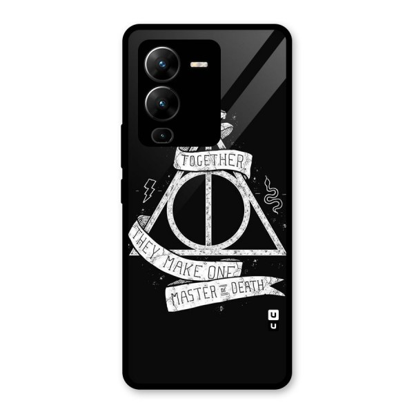 White Ribbon Glass Back Case for Vivo V25 Pro