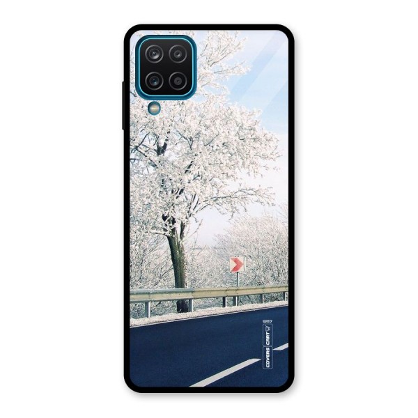 White Snow Tree Glass Back Case for Galaxy A12