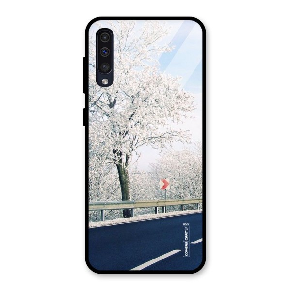 White Snow Tree Glass Back Case for Galaxy A30s