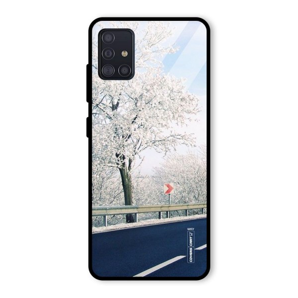 White Snow Tree Glass Back Case for Galaxy A51