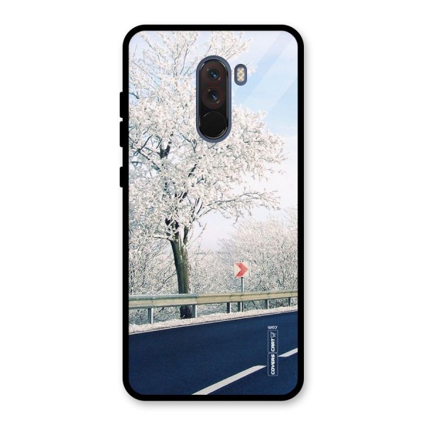 White Snow Tree Glass Back Case for Poco F1