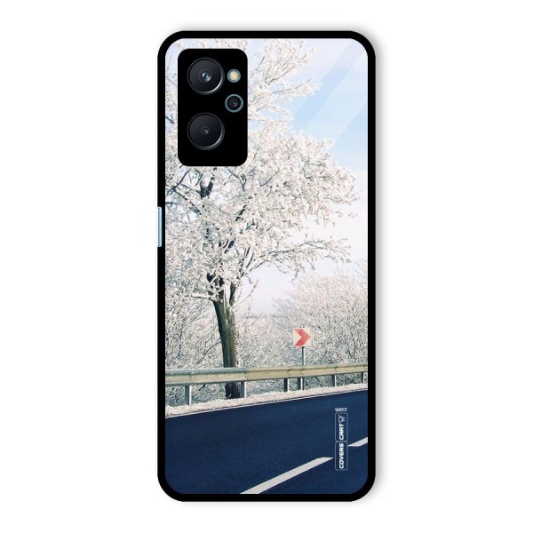 White Snow Tree Glass Back Case for Realme 9i