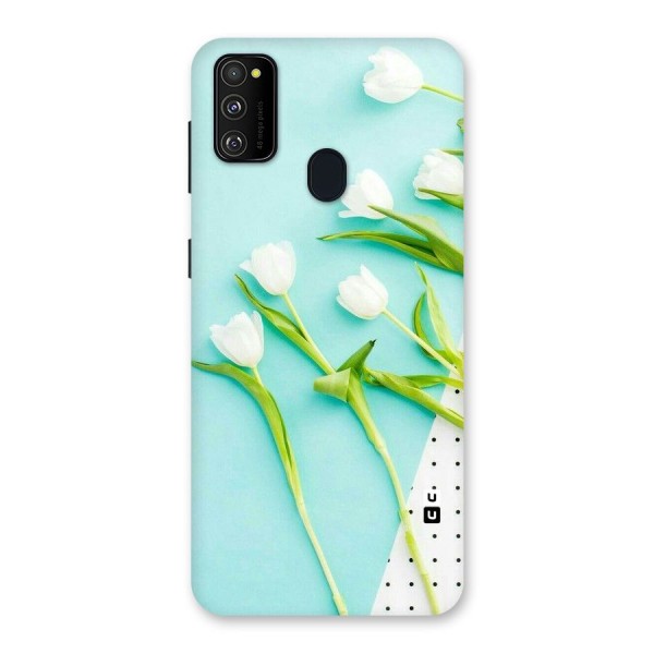 White Tulips Back Case for Galaxy M21