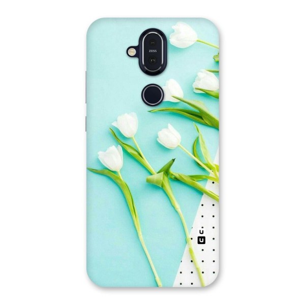 White Tulips Back Case for Nokia 8.1