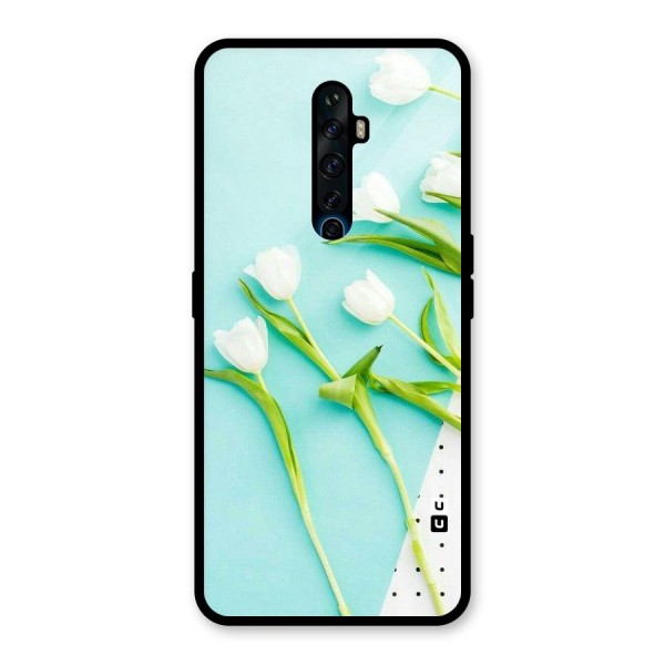 White Tulips Glass Back Case for Oppo Reno2 Z