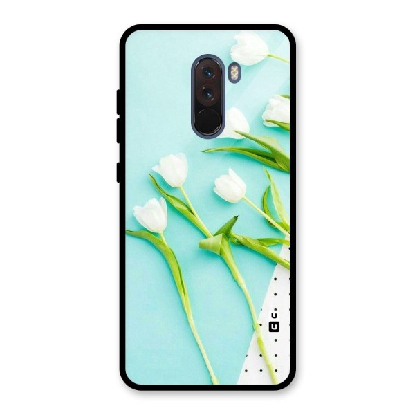 White Tulips Glass Back Case for Poco F1