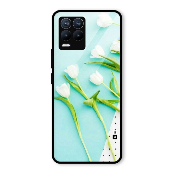 White Tulips Glass Back Case for Realme 8 Pro