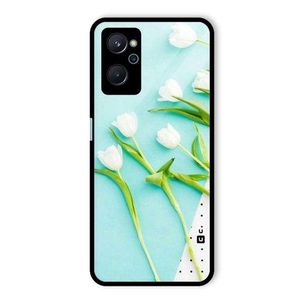 White Tulips Glass Back Case for Realme 9i