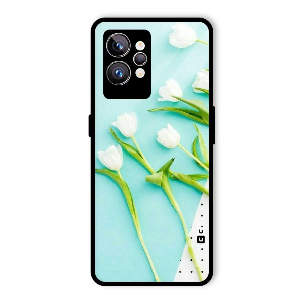 White Tulips Glass Back Case for Realme GT2 Pro