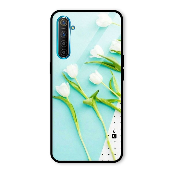 White Tulips Glass Back Case for Realme XT