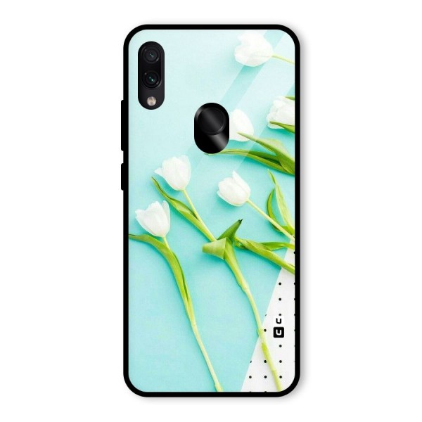 White Tulips Glass Back Case for Redmi Note 7