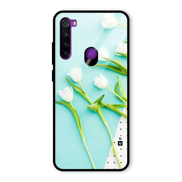 White Tulips Glass Back Case for Redmi Note 8