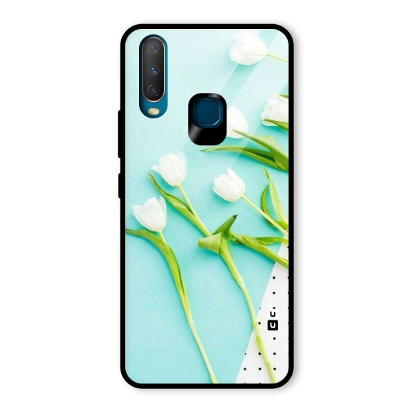 White Tulips Glass Back Case for Vivo Y15