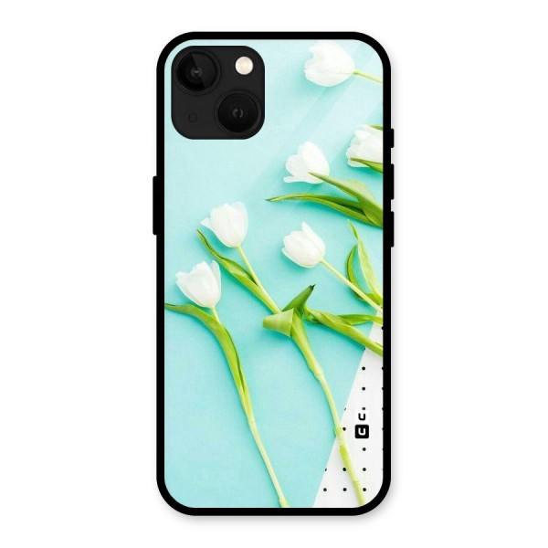 White Tulips Glass Back Case for iPhone 13