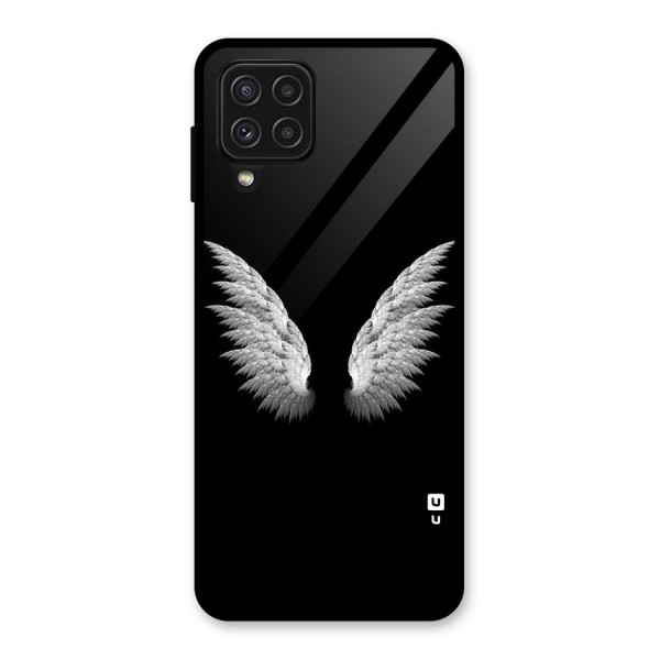 White Wings Glass Back Case for Galaxy A22 4G