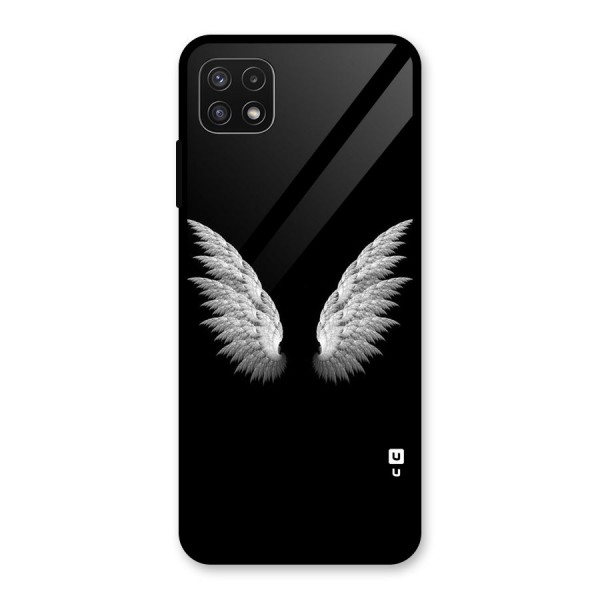 White Wings Glass Back Case for Galaxy A22 5G