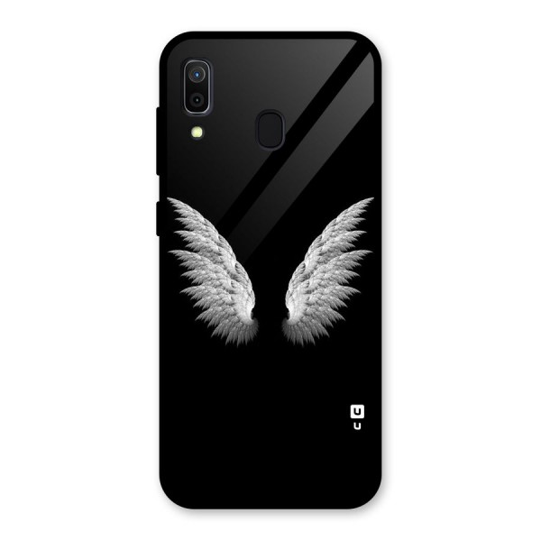 White Wings Glass Back Case for Galaxy A30