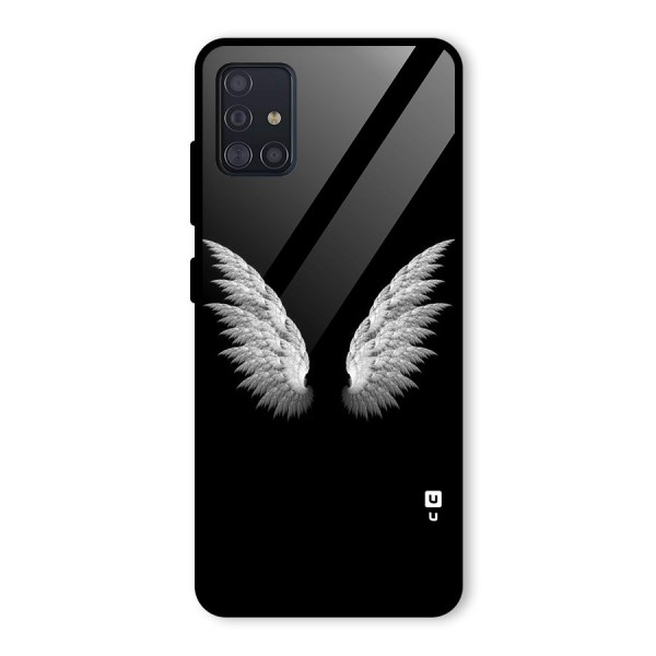 White Wings Glass Back Case for Galaxy A51