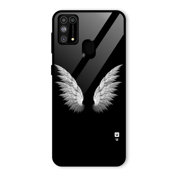 White Wings Glass Back Case for Galaxy F41