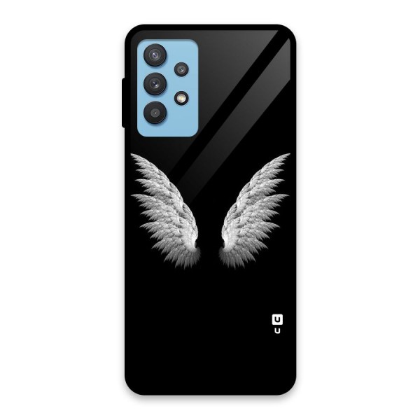 White Wings Glass Back Case for Galaxy M32 5G
