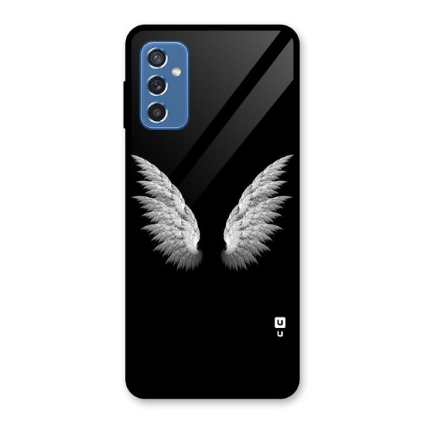 White Wings Glass Back Case for Galaxy M52 5G