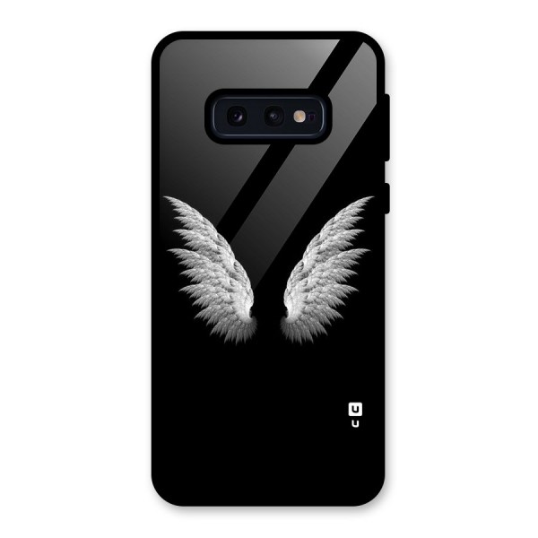 White Wings Glass Back Case for Galaxy S10e