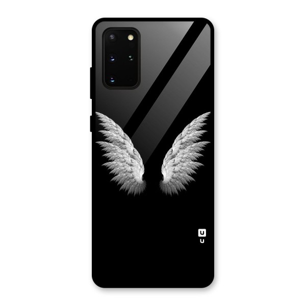 White Wings Glass Back Case for Galaxy S20 Plus