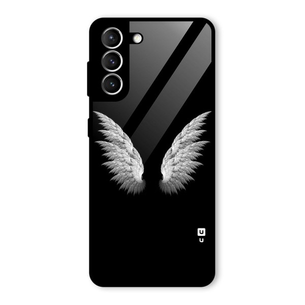 White Wings Glass Back Case for Galaxy S21 5G