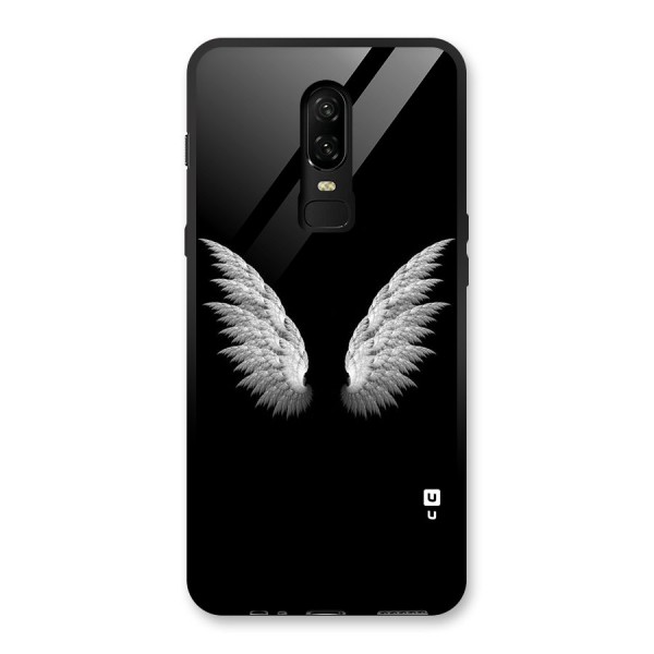 White Wings Glass Back Case for OnePlus 6