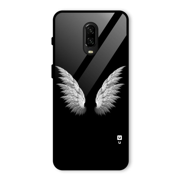 White Wings Glass Back Case for OnePlus 6T